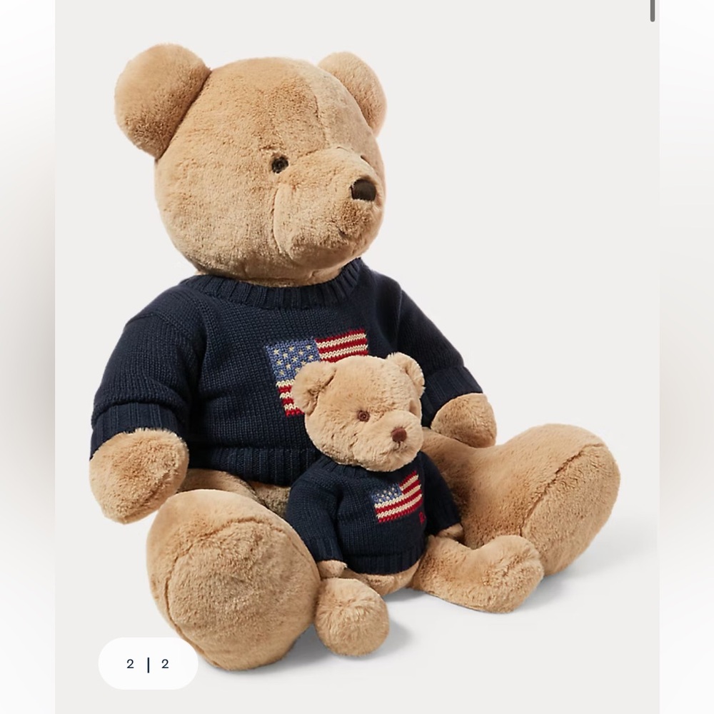 ISO Ralph Lauren Large Flag-Sweater Polo Bear🧸
